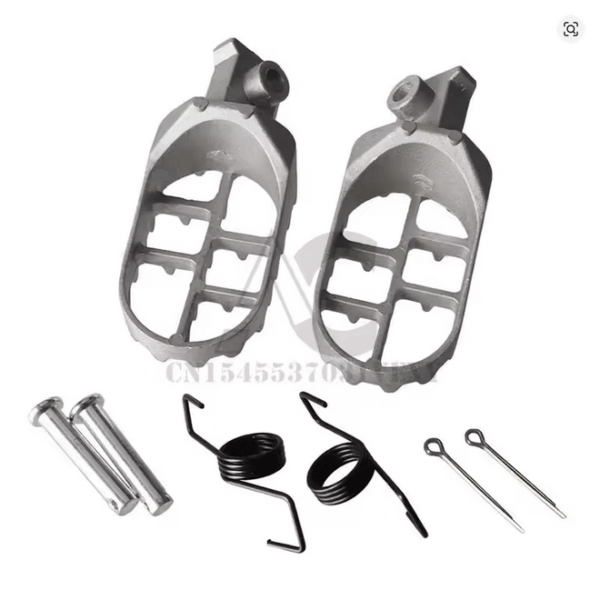 Heavy-duty dirt bike foot pegs designed for CRF/XR 50 70 SSR KAYO pit bikes, shown against a neutral background.