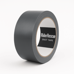 A roll of RiderRescue Duct Tape against a neutral background
